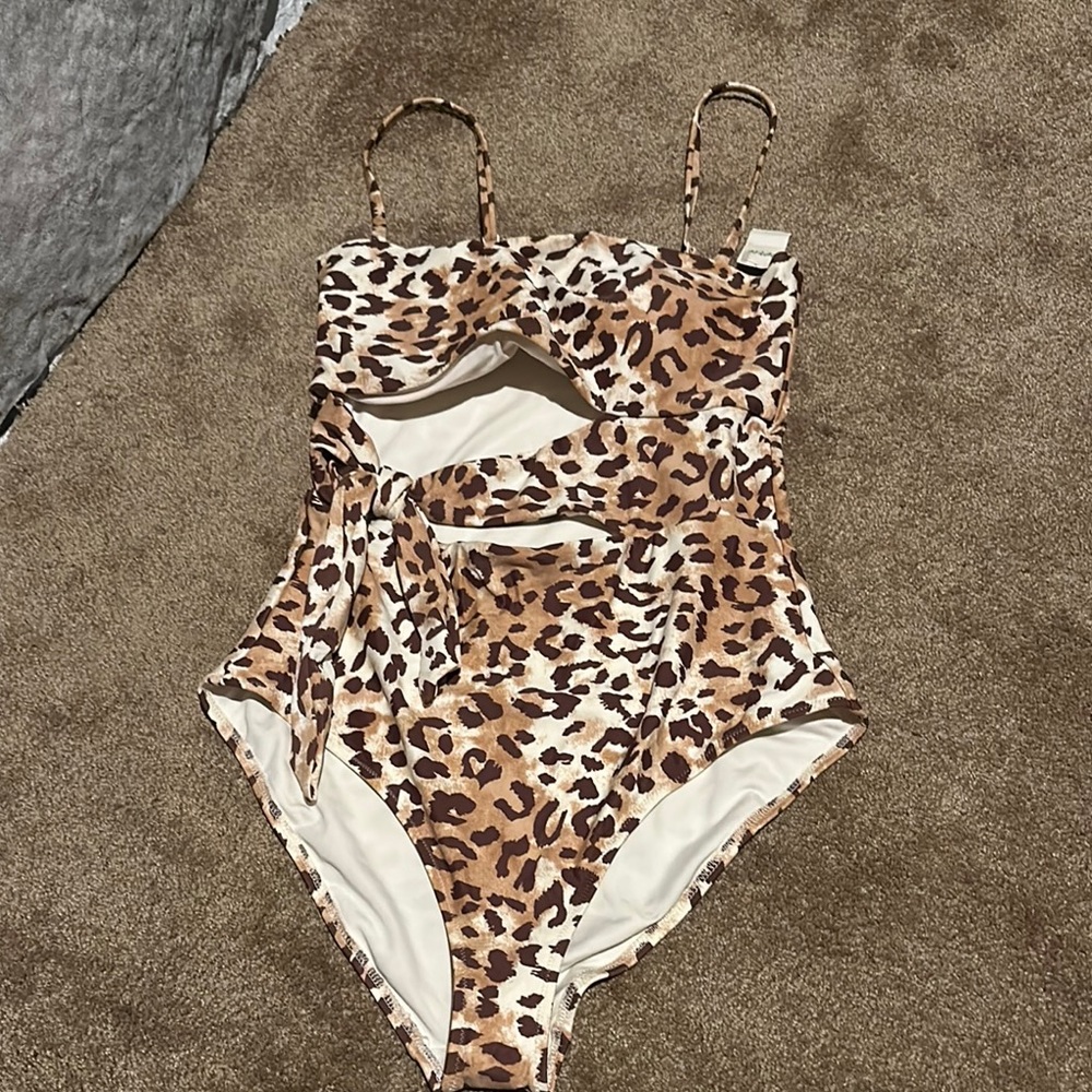 Leopard Print One-Piece Swimsuit